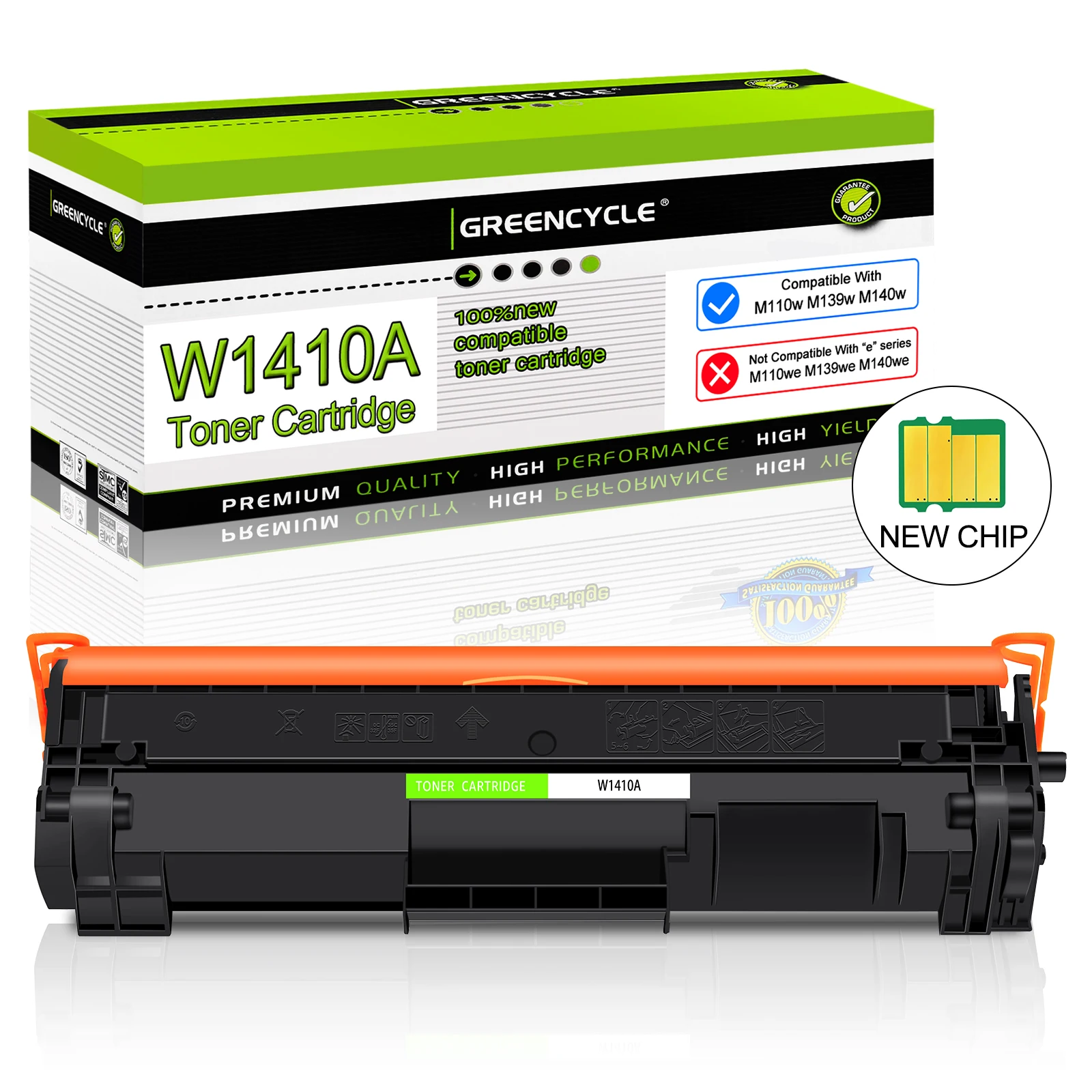 GREENCYCLE 1-4PK сменный тонер-картридж HP W1410A, совместимый с принтером HP LaserJet M110w MFP M139w, высококачественная печать