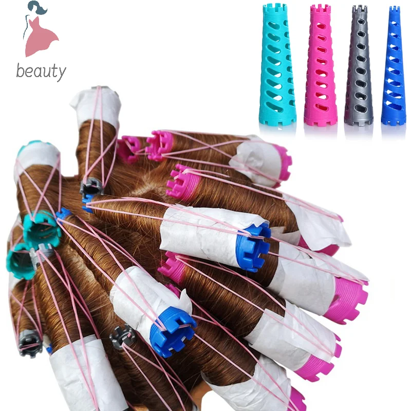 12 Teile/satz Haar Waver Keine Hitze Kegel Form Lockenwickler Extra Dicke Curling Bars Kalte Dauerwelle Flexi Stangen 10,6 cm