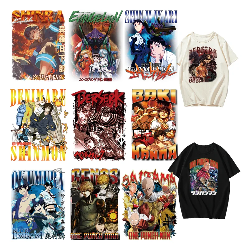 Retro EVA -01 Anime Saitama heat transfer stickers Patches for clothes DIY Sewing Decoration iron on stripes appliques