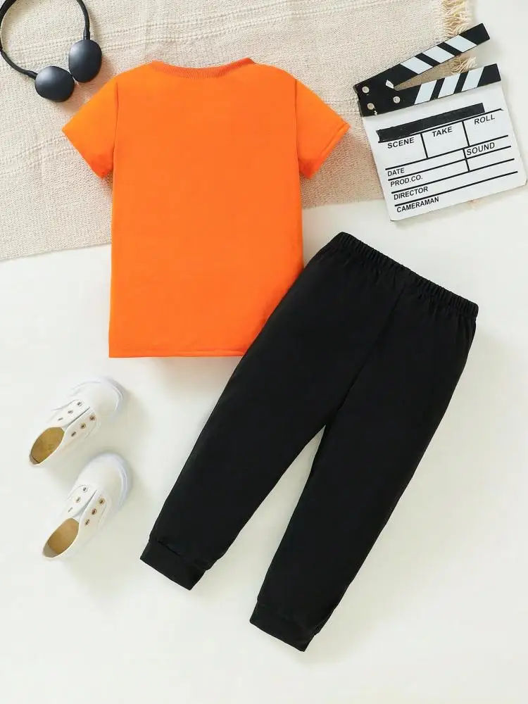 2 قطعة بدلة طفل جديد الصيف لينة ومريحة اللون حجب نمط قصيرة الأكمام أعلى طويل بنطلون مجموعة ملابس الأطفال