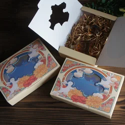 10pcs Rabbits in Myths and Legends Design Paper Box As Macaron Chocolate DIY Bake Use Party Gifts Packaging