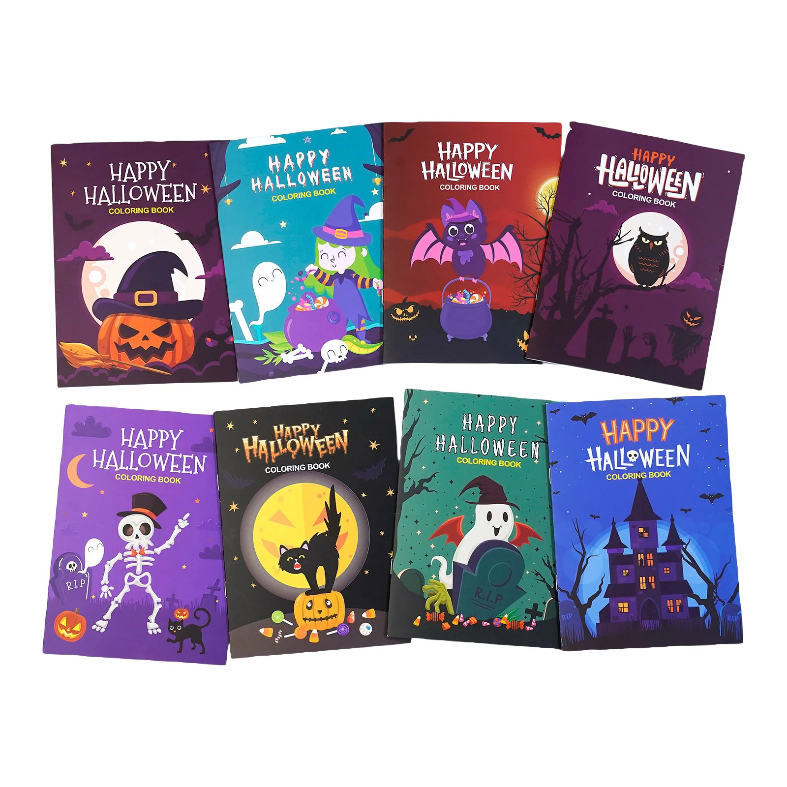 6 قطع من كتاب تلوين الهالوين المرسوم يدويًا، أفضل هدية للأطفال، زينة حفلات الهالوين، عناصر ذات الصلة، هدايا الحفلات #2