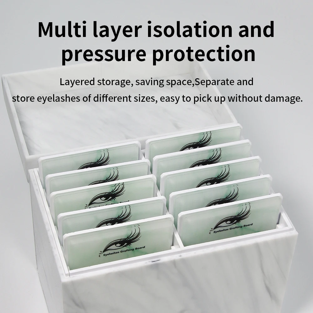 5/10 Layers Lashes Acrylic Pallet Eyelash Extension Storage Box For Individual Lash Volume Display Stand Makeup Organizer Tools