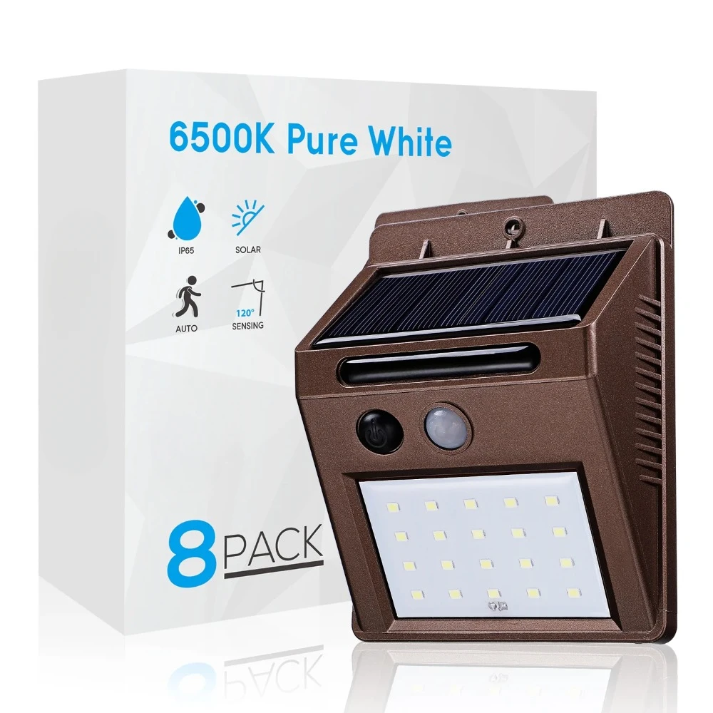 

Outdoor Lighting 8 Pack Outdoor Wireless LED Solar Motion Light for Driveway Free Shipping Oil Rubbed Bronze 6500K Pure White