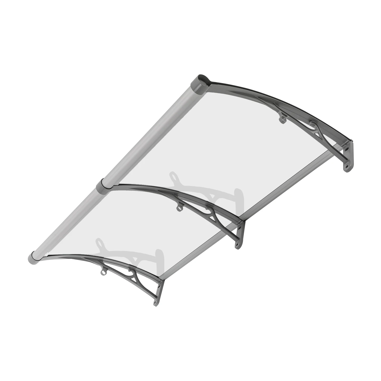 Vordach für Haustür 120 X 60 cm Transparentes Bogen-Vordach Aluminiumlegierungs-Halterung Maximallast 440,92 lbs Dach-Vordach Regenschutz – Detail 30
