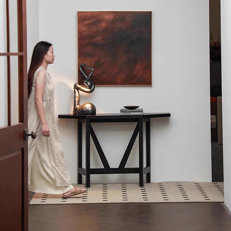 

Минималистичные узкие консольные столы, элегантные итальянские тонкие консольные столы в деревенском стиле, угловая консоль премиум-класса, мебель Meuble для гостиной