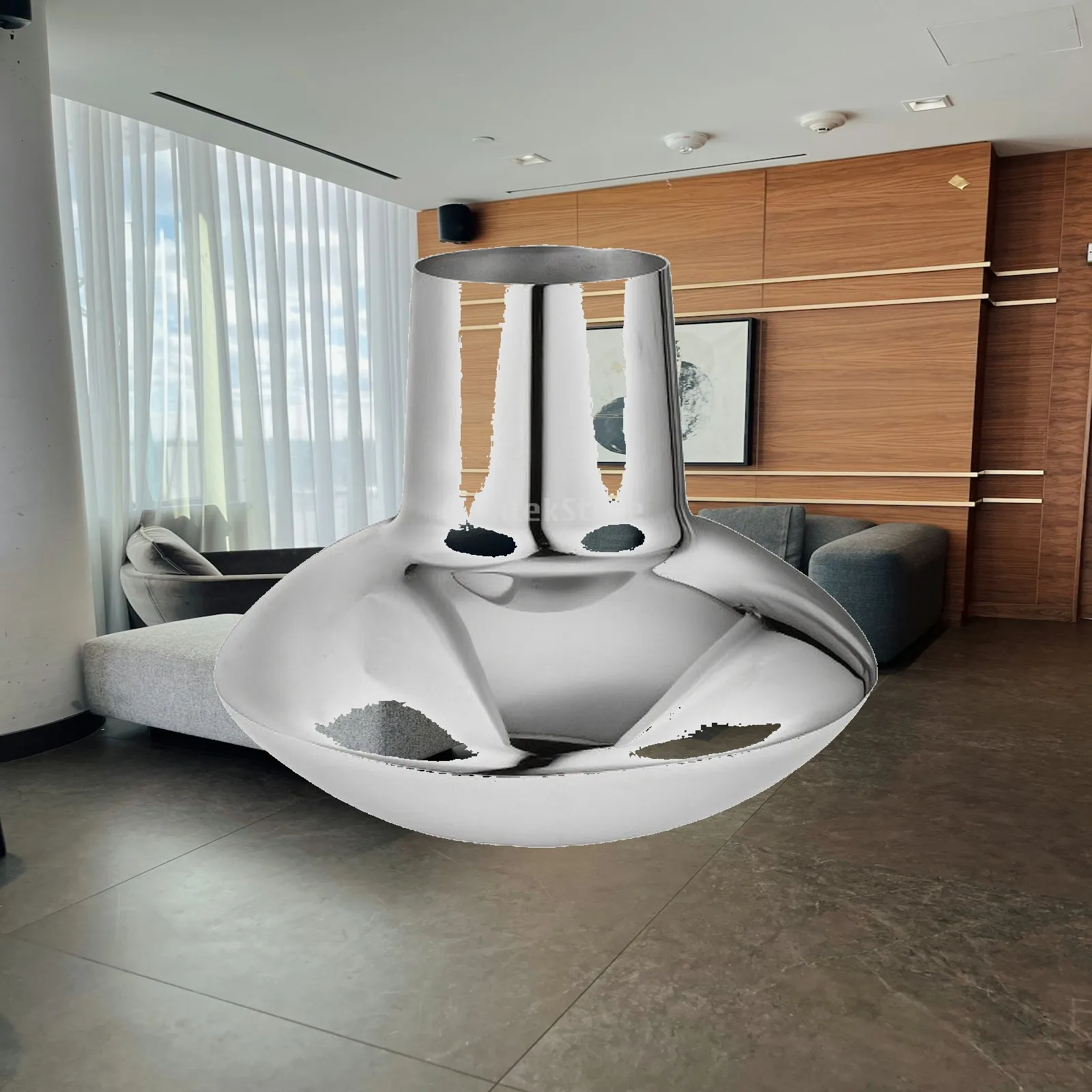 Stainless Steel Vase Metal Tabletop Vase Silver Modern for Minimalists, Living Room, Entryway