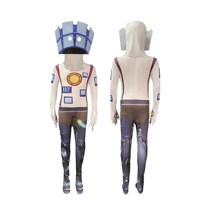 CyAnime Skibidi المرحاض تأثيري الصوت رجل كاميرا رجل تلفزيون رجل زي بذلة قناع مجموعة كاملة حفلة الهالوين الرجال الكبار