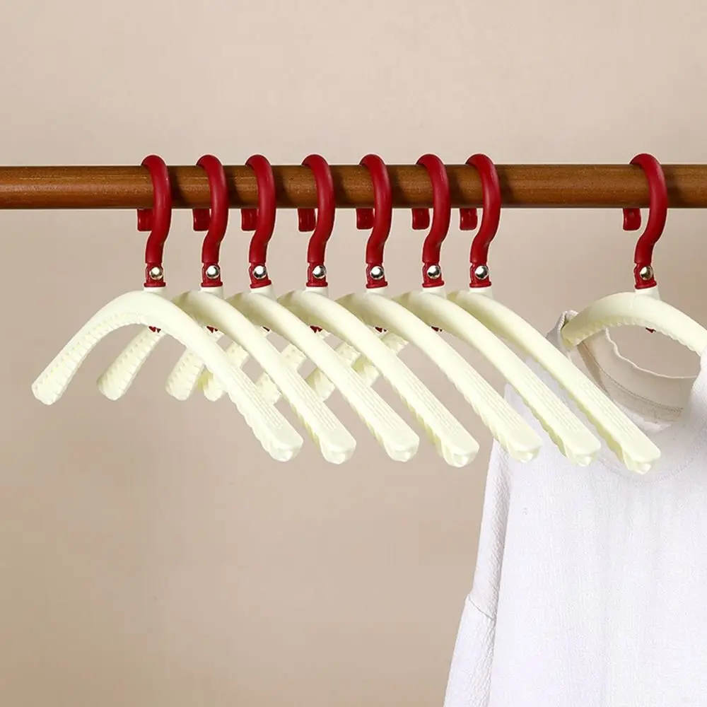 

10Pcs Dopamine Folding Clothes Hangers Anti-Slip Space Saving Clothes Drying Rack Plastic Rotatable Clothes Holders Wardrobe