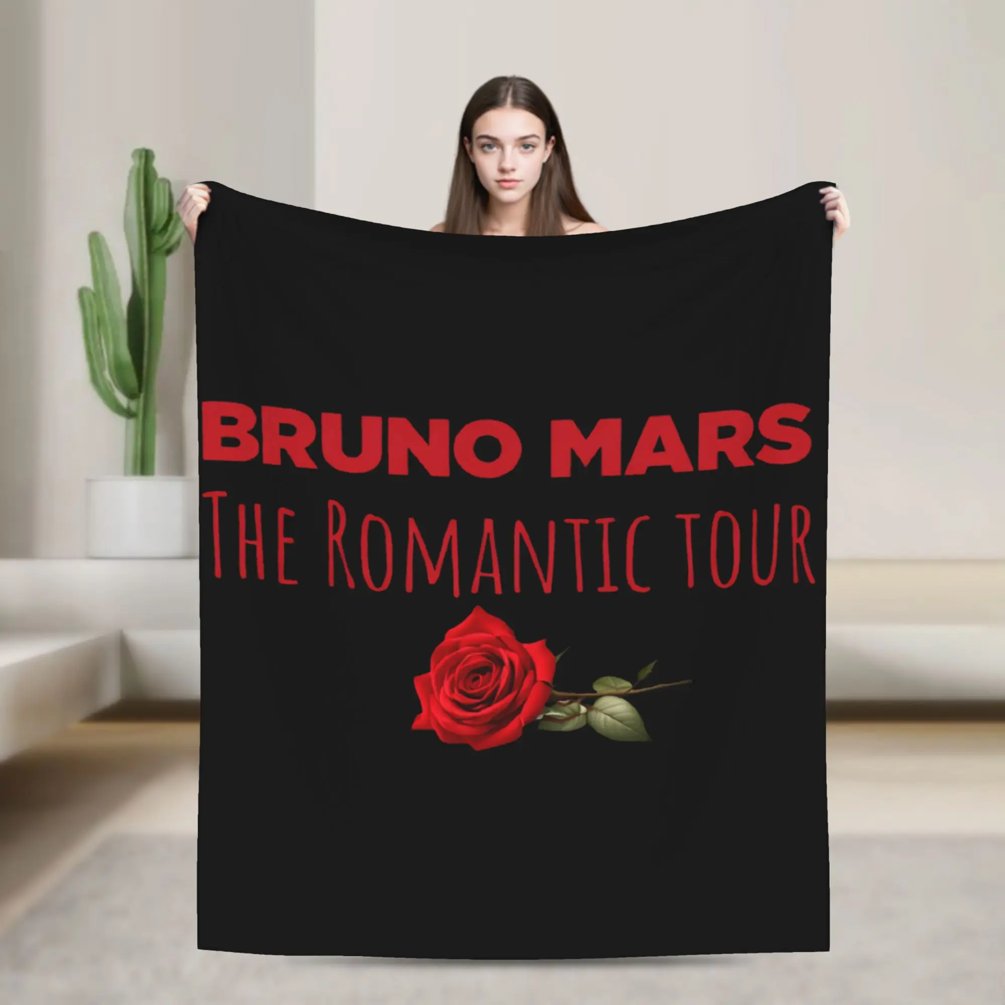 

Фланелевые пледы Bruno Mars The Romantic Tour 2026, забавные пледы-покрывала для дома, 200x150 см