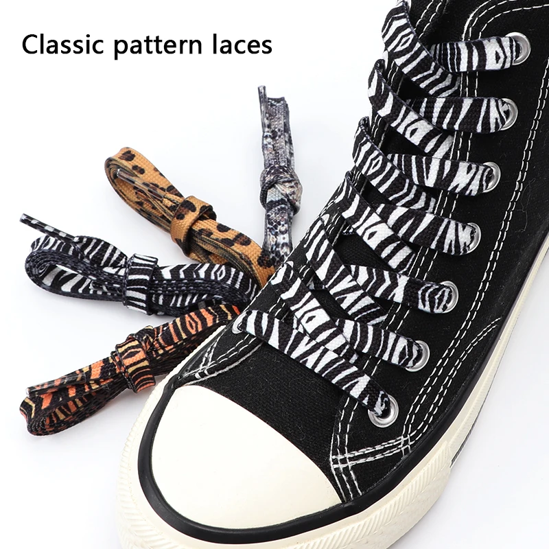 

1Pair New Flat Shoelaces for Sneakers Leopard Zebra Tiger Snake Shoe laces Animal Pattern Print Shoelace Women Man Shoestrings