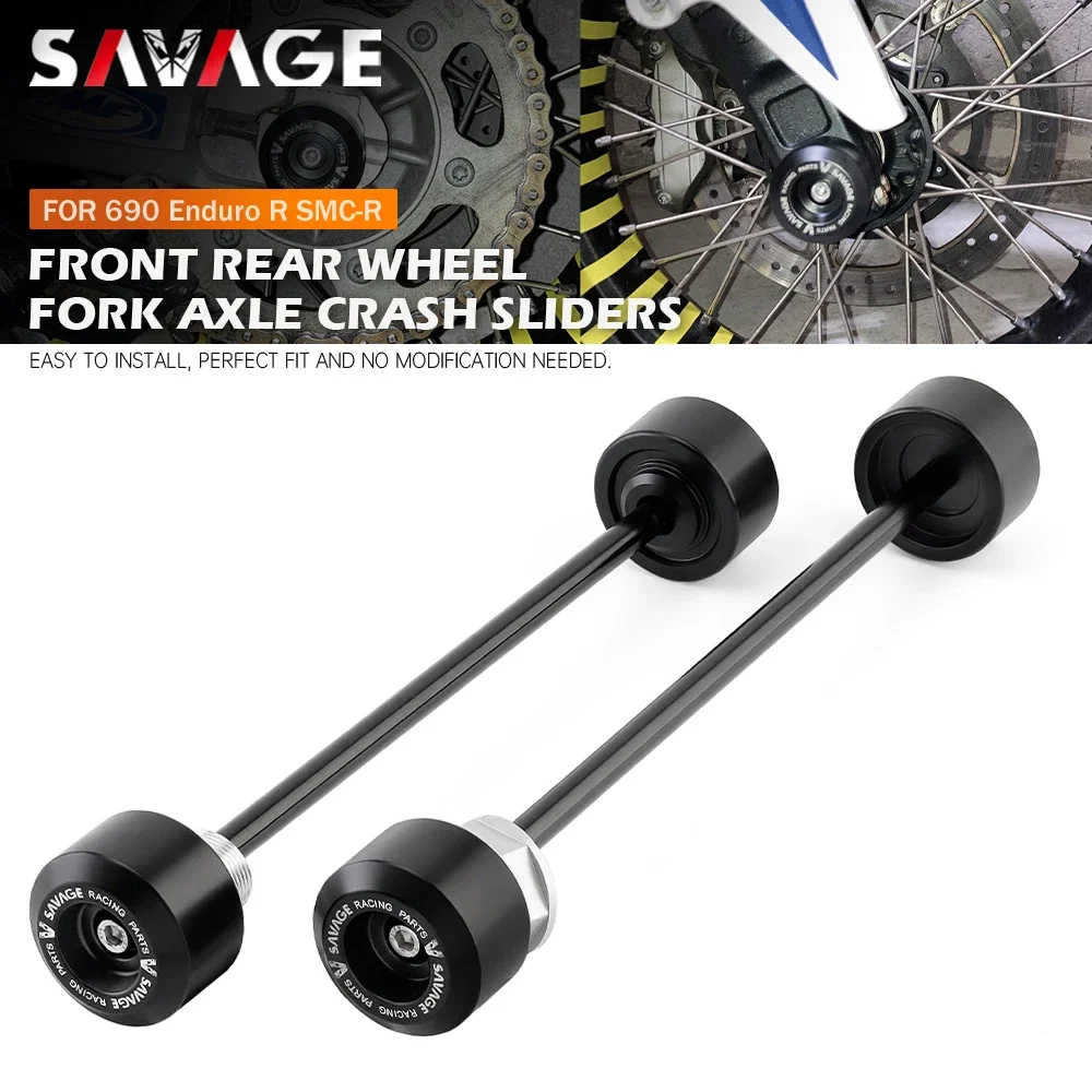 For 690 Enduro R 690 DUKE SMC/R Supermoto Motorcycle Front Rear Wheel Fork Axle Sliders Frame Crash Protector Anti-Falling Pads