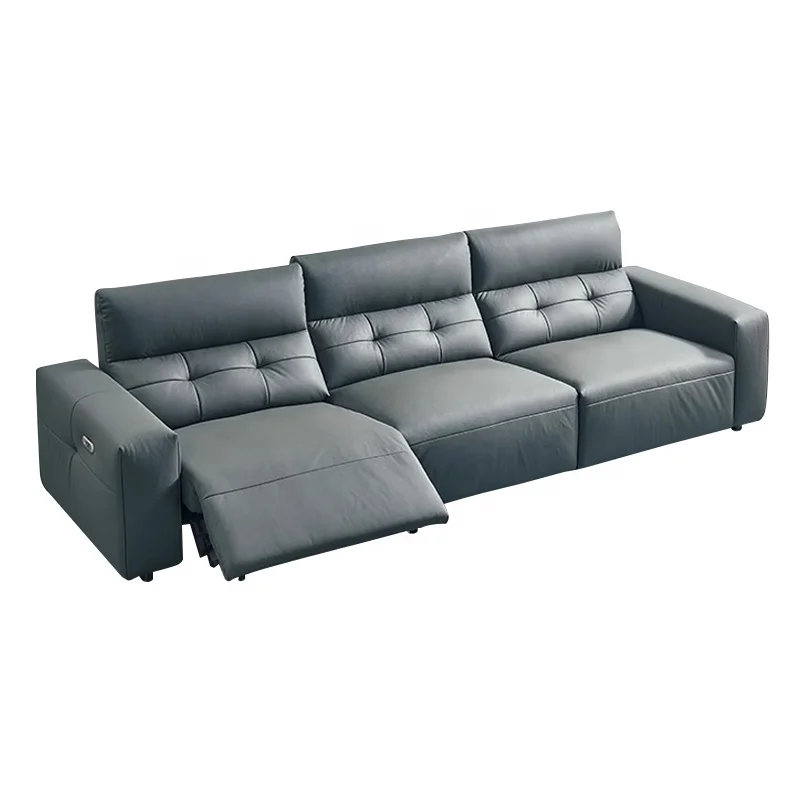 

-ss Multi Functional Sofa Simple Modern Living Room Straight Row Electric Head Layer Cowhide Sofa