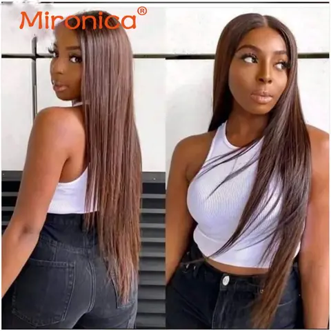 Rak Chokladbrunt 1/3/4 Bundles av Äkta Hår, Äkta Hårvävningar, Remy-hårförlängningar för kvinnor, 100 g/st 6 best sales bruna hårförlängningar - №3