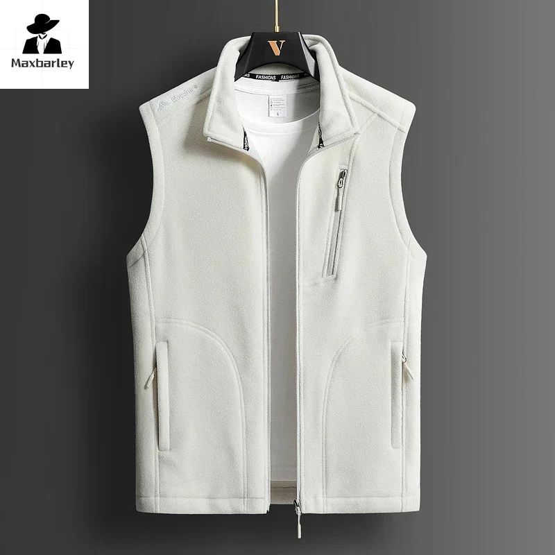 Winter Fleece Vest Men's 2024 Fashion Plus Size Warm Wool Sleeveless Coat Brand Clothing Couple's Outdoor Sports Vest Jacket 5XL