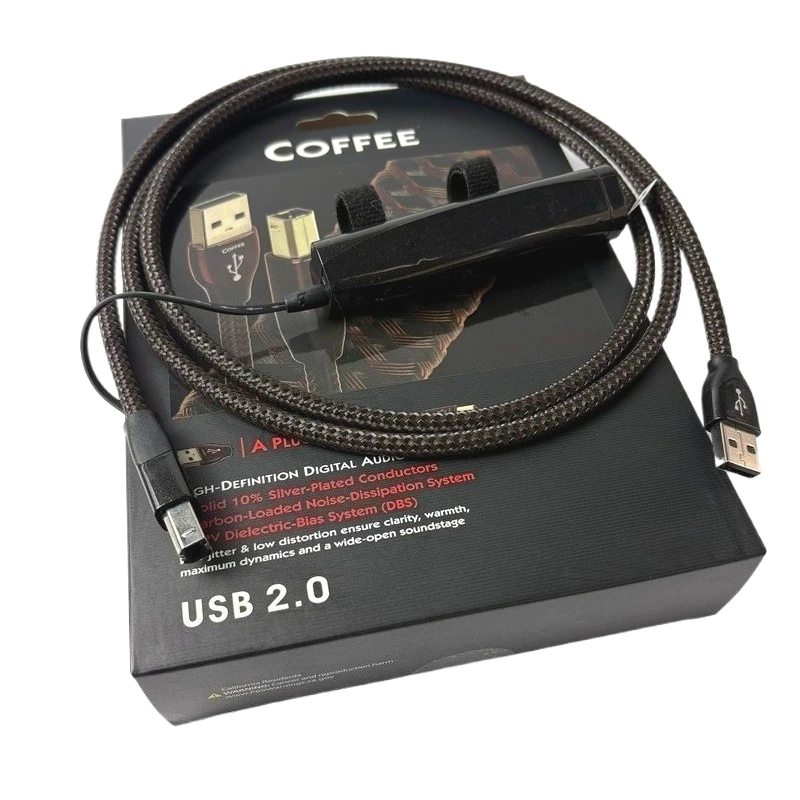 커피 HiFi USB A-B 케이블 10% 실버 USB2.0 디코더 사운드 카드 DAC 용 고화질 디지털 오디오 케이블