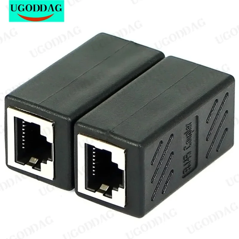 Network Cable Connector RJ45 Network Straight-Through Head Computer Broadband Network Cable Extension Connector Double-Pass Head