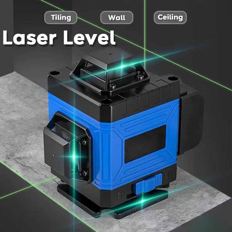 4D 16/12 /8 Lines Green Light Vertical and Horizontal Site Measuring Laser Instrument Inclined Laser Level Construction Tools