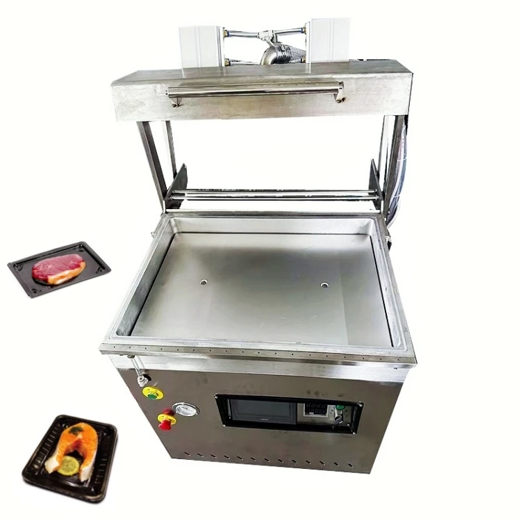 Vertical Skin Vacuum Packing Sealing Machine Fish Seafood Steak Meat Sausage Skin Packaging Machine
