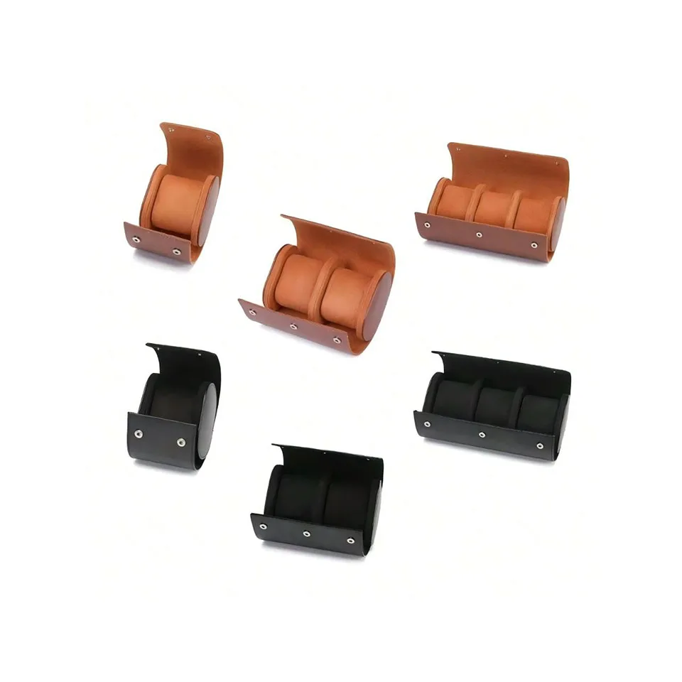 Watch Roll Travel Case 1/2/3-Slot Portable Vintage Leather Watch Display Case Storage Box Watch Organizers Men Christmas Gift 4