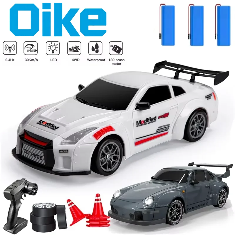 Oike 4WD RC Drift Car 20KM/H Remote Control High Speed RC Car with LED Lights Extra Drifting Tires Vehicle Toy for Adult Boy Kid