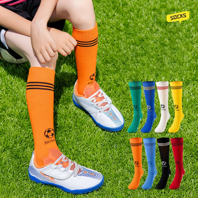 

Детские футбольные носки с махровой подошвой, дышащие, до колена, для тренировок, длинные, для взрослых, подростков и детей, практичные футбольные носки