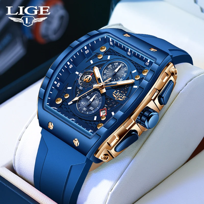 LIGE Top Brand Luxury Watches Men Sport 50M Waterproof Quartz Mens Watch Military Luminous Dive Wristwatch Male Reloj Homre 2024