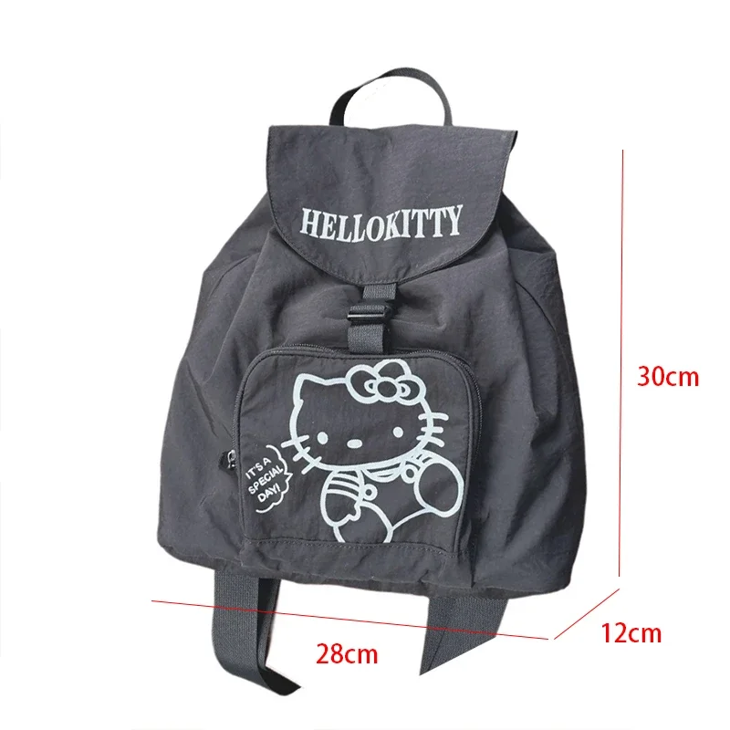  Kawaii Hello Kitty Backpack for Women Student Nylon School Bag Portable Durable Portable Large Capacity