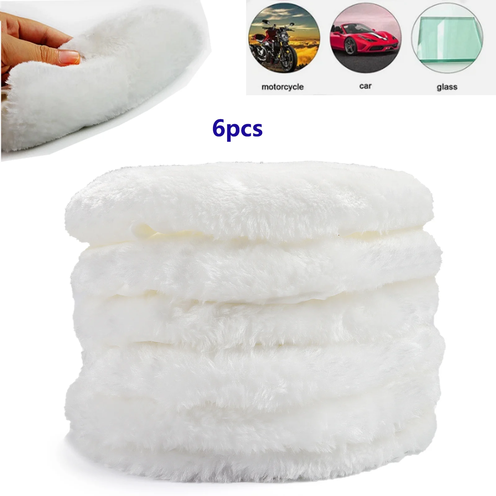 

6PCS 7" 180mm Car Auto Polisher Pad Buffer Waxing Buffing Polishing Sponge Pads
