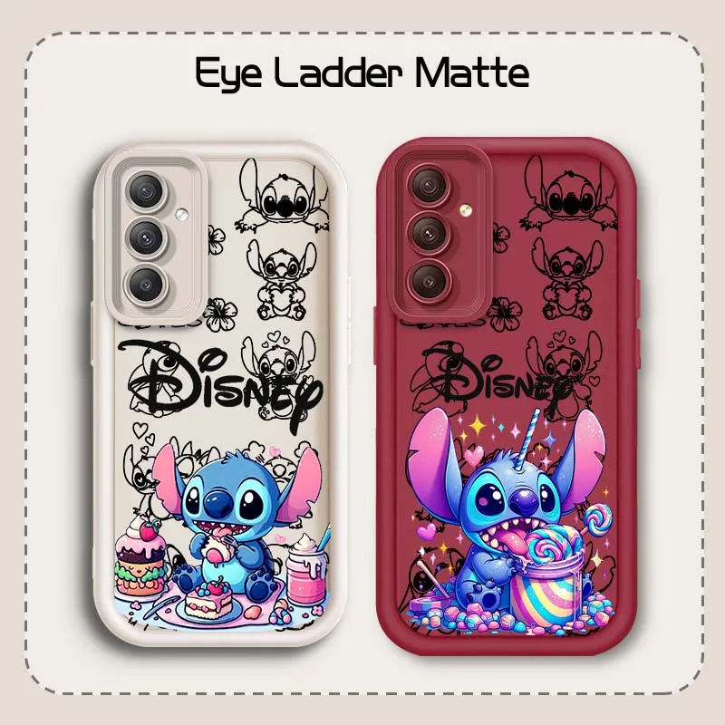 

Disney Stitch Cartoon Cute Phone Case For Samsung A71 A52 A51 A34 A33 A22 A16 A15 A13 A04 A06 Note 20 Ultra 5G Eye Ladder