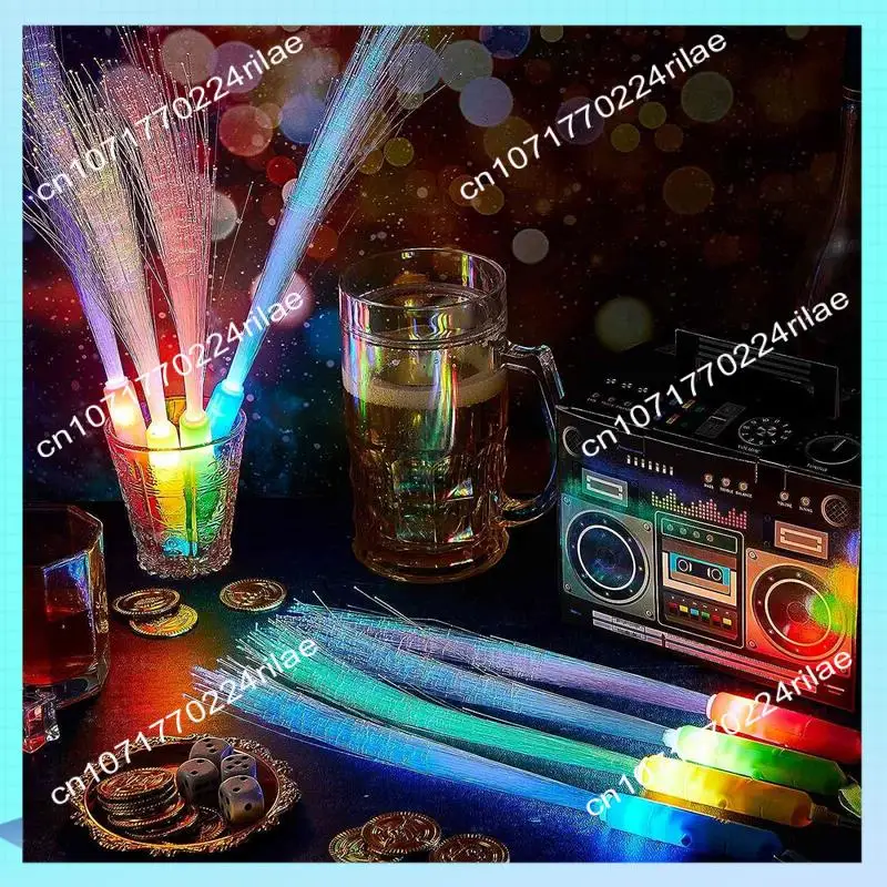 

A17Z 60 PCS Fiber Optic Wands Glow Wands LED Light Up Flashing Sticks For Kids Birthday Party Wedding Halloween Christmas