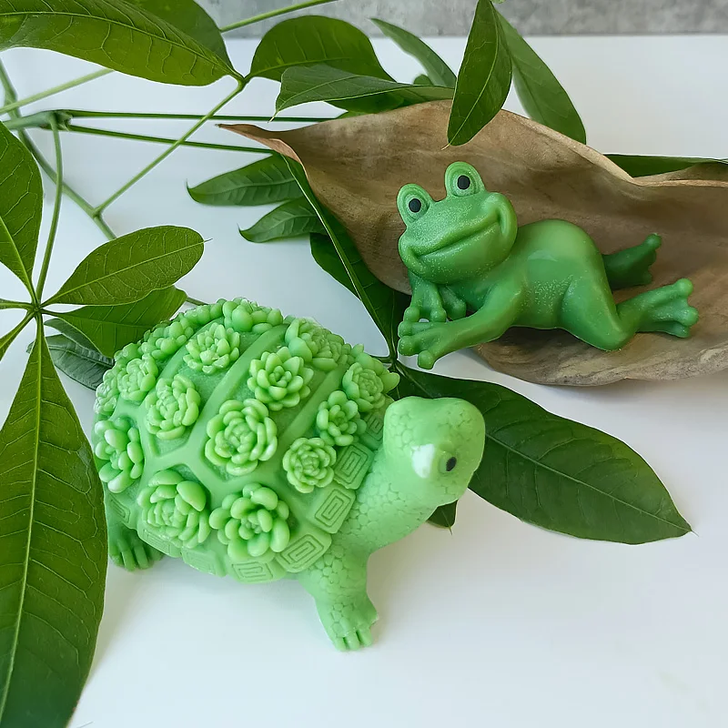 3D Cartoon Frog Candle Mold  Aroma Plaster Ornaments Molds Handmade Silicone Candle Making Supplies