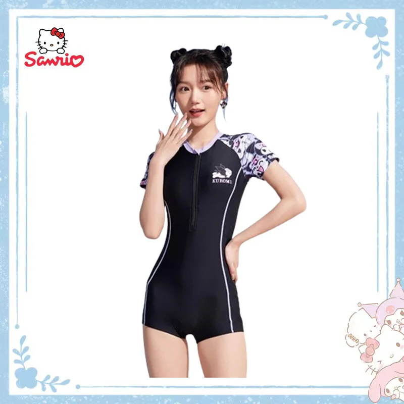 

Kawaii Sanrio Pochacco Kuromi Hello Kitty Siamese Flat Angle Body Shaping Keep Quick Drying Swimsuit Anime Figure Festival Gift