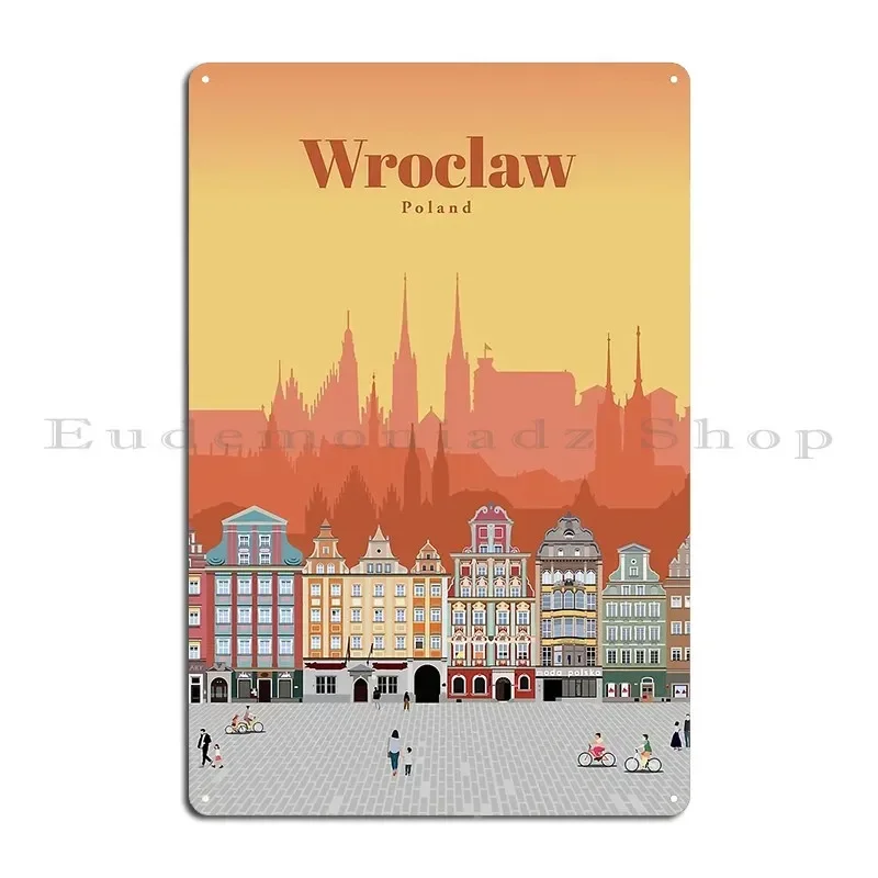Wroclaw Poland Metal Plaque Personalized Classic Wall Decor Retro Create Tin Sign Poster