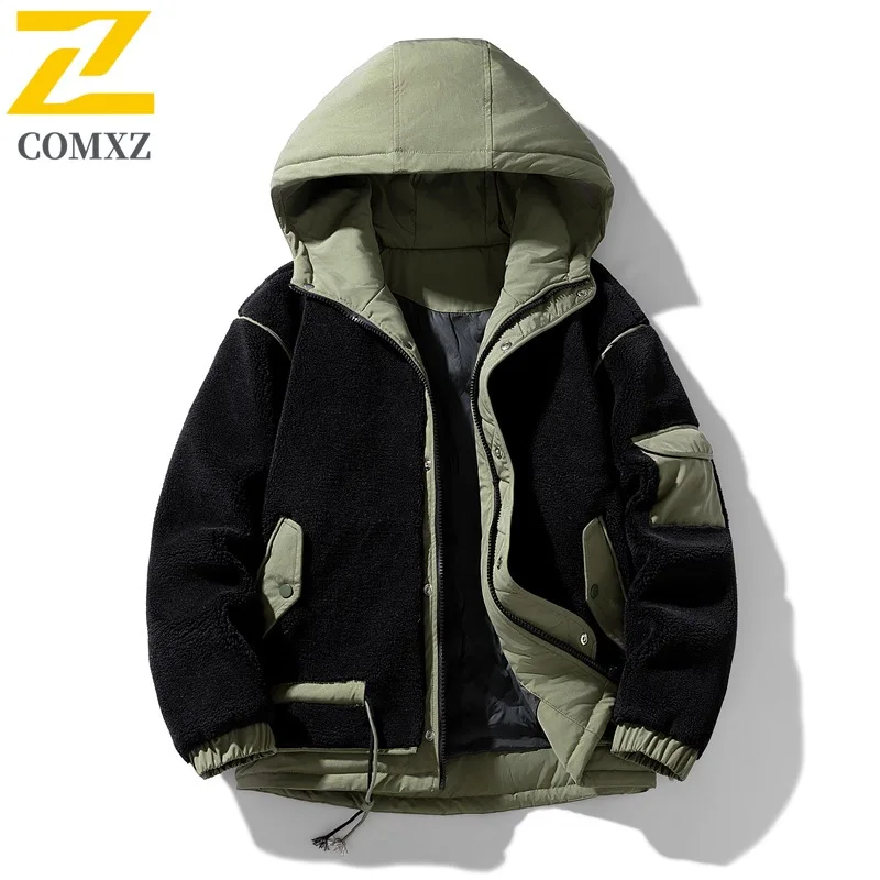 

COMXZ морозостойкая толстая куртка с капюшоном, корейская модная дорожная стеганая куртка, снежная высококачественная зимняя куртка, мужская одежда
