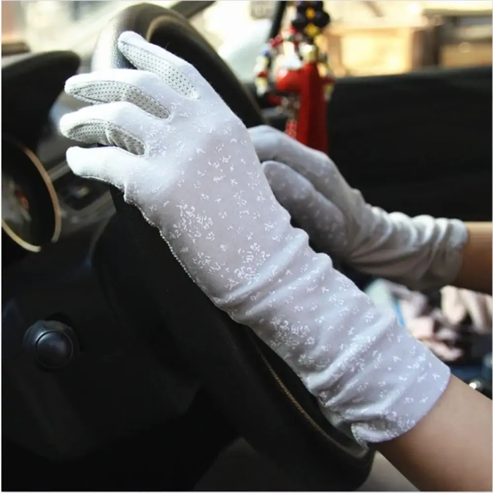 

Anti UV Sunscreen Gloves Summer Spring Slip Resistant Mid-long Touch Screen Gloves Elastic Thin Driving Gloves