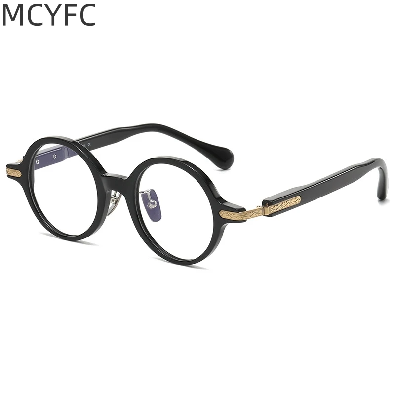 

MCYFC Japanese and Korean Style Small Round Eyeglasses Frames for Men Myopia and Farsightedness Prescription Glasses Frame Women