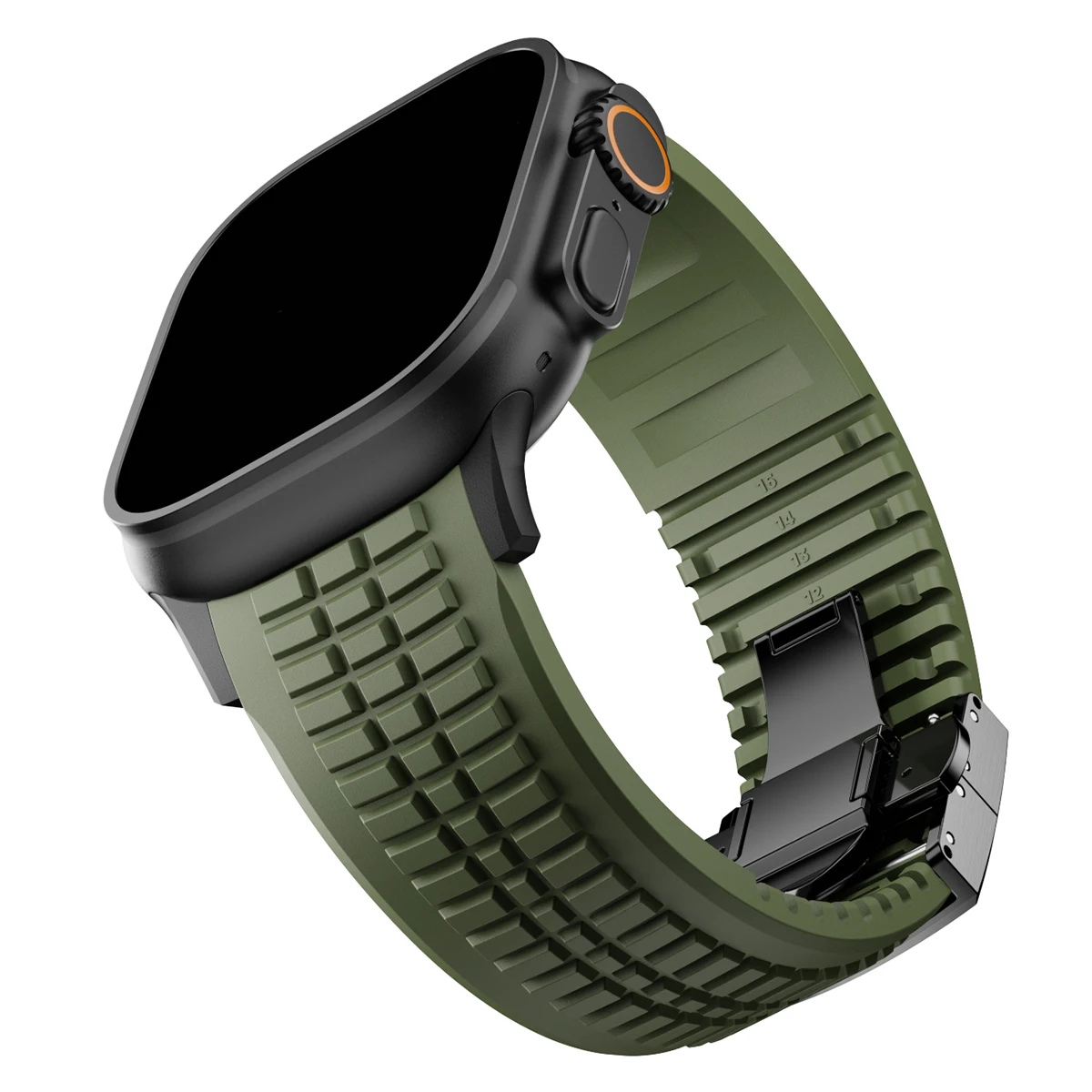 Sport siliconen band voor Apple Watch Ultra 2 49 mm 46 mm 45 mm 44 mm Luxe metalen armband voor iWatch-serie 10 9 8 7 6 5 4 Se-band