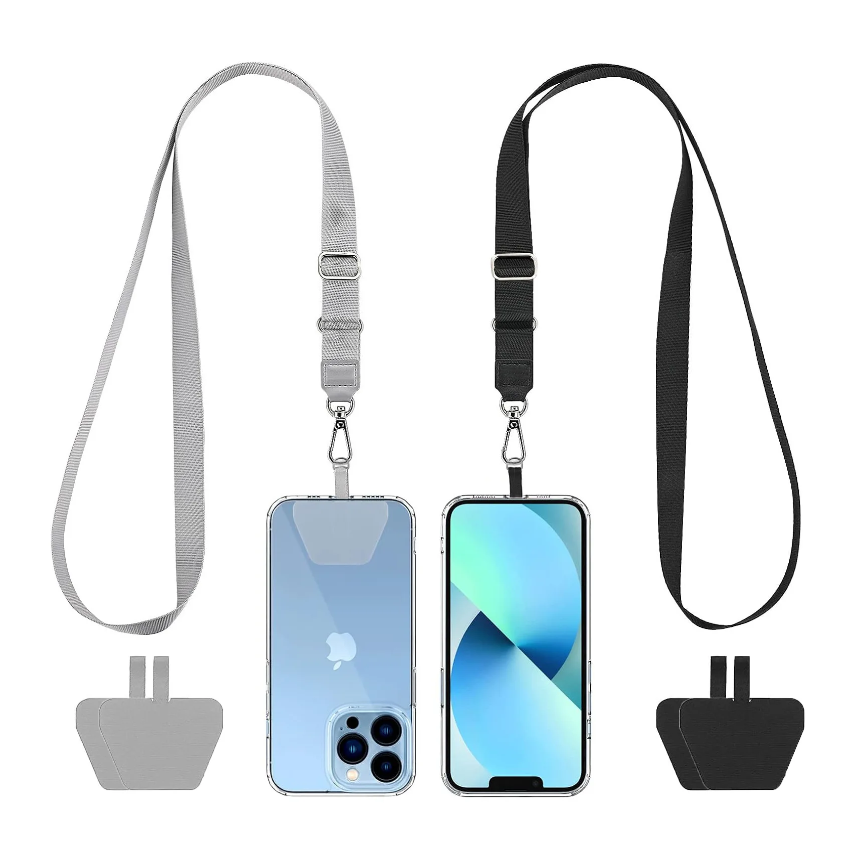 

Phone Lanyard Case Fixing Plate Set Crossbody Lanyard Anti-Loss & Drop-Proof Neck Hanging Design with Trapezoidal Buckle Patch