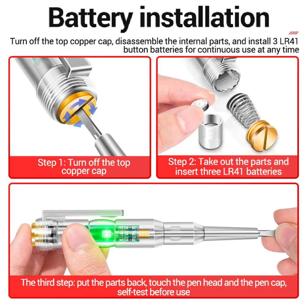 1/2/3 stücke intelligenter Spannungs prüf stift 24/70-250V Induktion leistungs detektor Stift elektrische Anzeige Schrauben dreher Anzeige werkzeuge