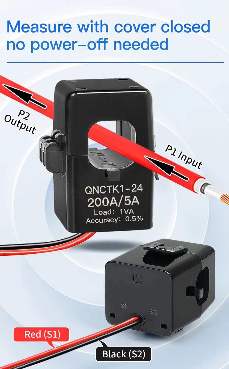 QNCTK1-24 Split-Core-Stromwandler 100 5 150 200 300 400 5A 500 600 AC CT Klemm-Stromwandler Offener Typ QNCTK1-36 – Detail 8
