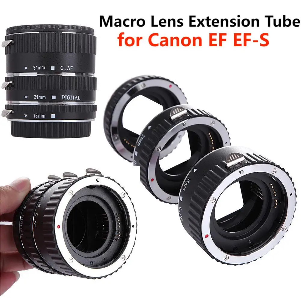 3pcs Macro Extension Tube Set Auto Focus Ring 35mm SLR Camera Lens Adapter For Canon EF EF-S Camera Lens Mount Extender Kit