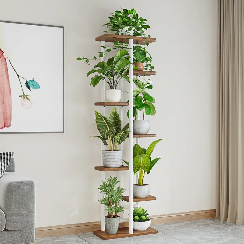 Simple Wrought Iron Potted Plant Shelf Indoor Living Room Outdoor Gardening Multi-layer Floor-to-ceiling Balcony Flower Stand