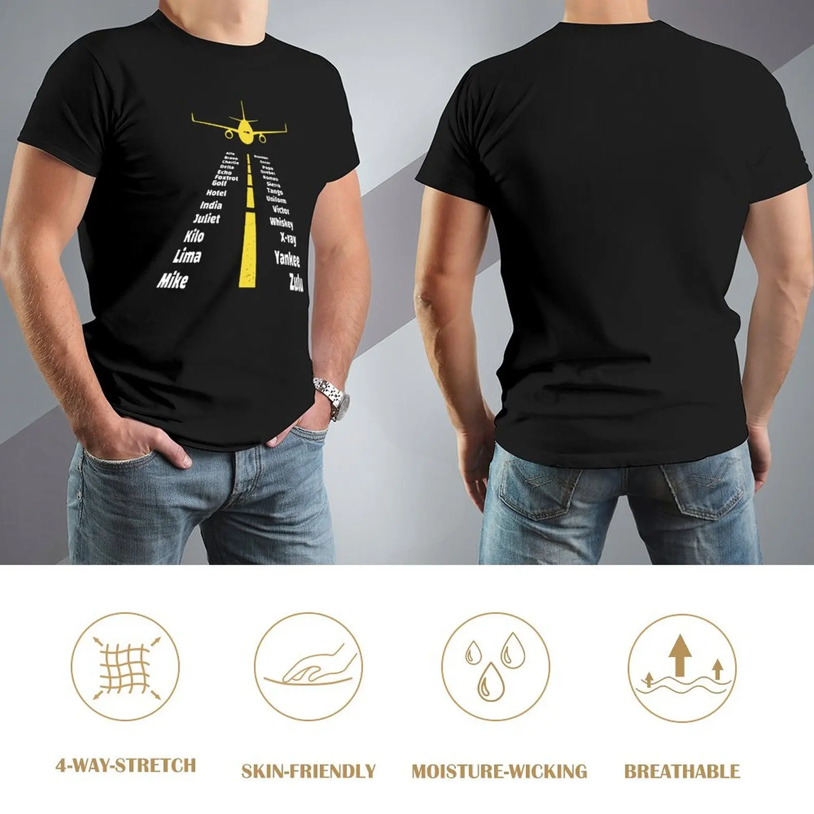 表音アルファベット飛行機グラフィック Tシャツメンズコットンおかしい Tシャツヴィンテージパイロット Tシャツ半袖夏