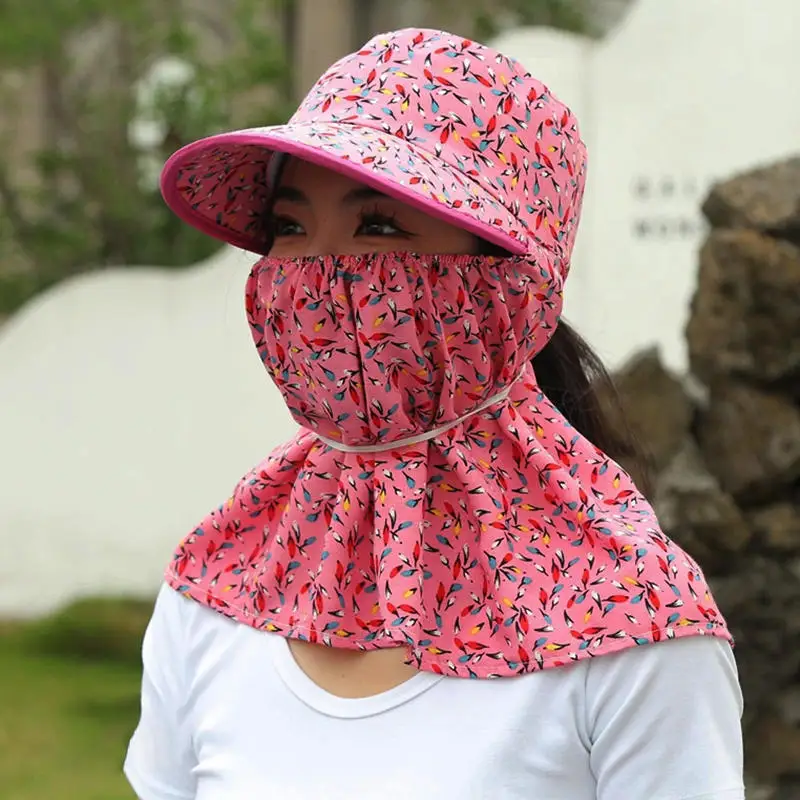 

Новая шляпа от солнца с разбитыми цветами, сбор чайной шляпы, защита от ультрафиолета, маска для лица, солнцезащитный козырек, шаль, дышащая солнцезащитная шапка для рыбалки