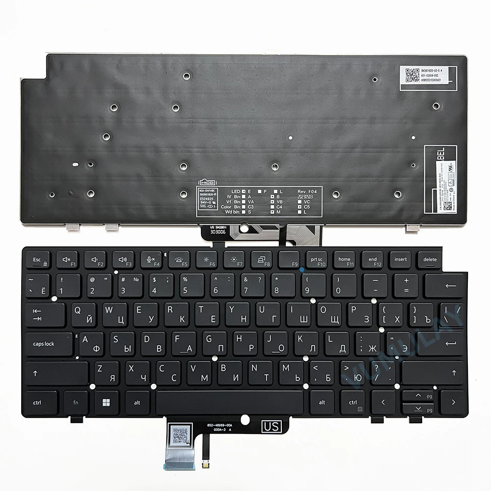 Imagem -03 - Teclado Backlight Russo para Dell Latitude 7440 7450 P174g P174g001 P174g002 7640 0h3dht H3dht 0rvv9r Jp3w9 ru us