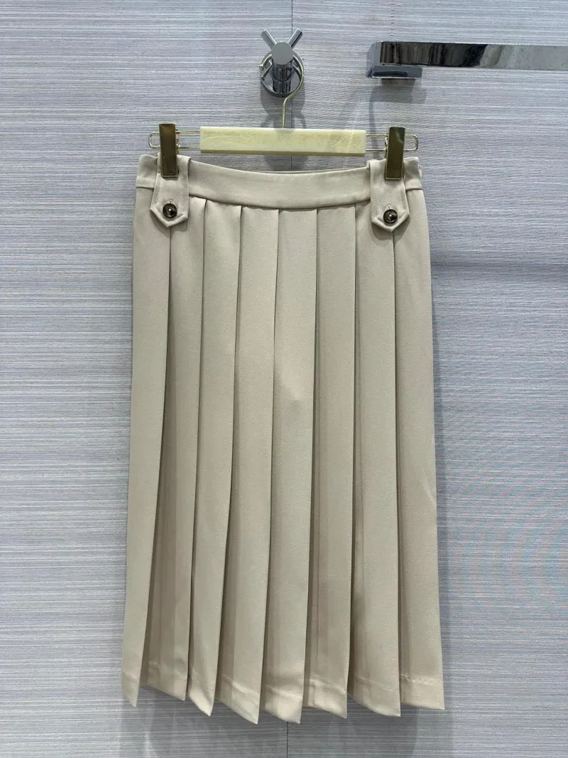 

Academy style women's skirt, fashionable, sweet, youthful, energetic, high waisted, slimming A-line pleated long skirt