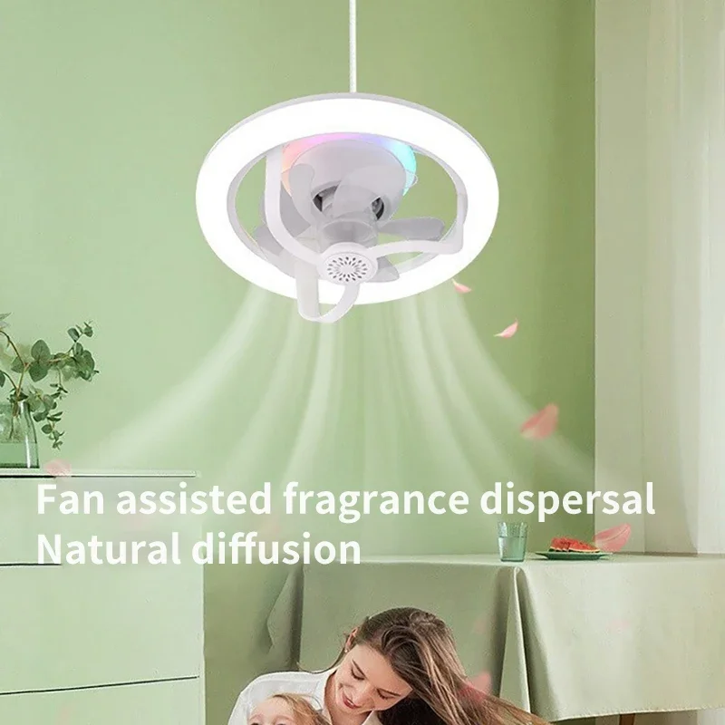 

360 ° Rotating E27 Ceiling Fan Light Remote RGB Color Dimmable For Living Dining Room Bedroom Study Aisle Chandelier AC85-265V