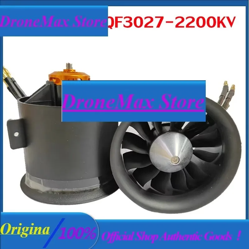 DroMaSsQX-MOTOR 70mm EDF QF3027 2200KV 6S Brushless Motor 12 Blades Ducted Fan CW CCW For RC Airplane Ducted Fan Plane DIY Parts