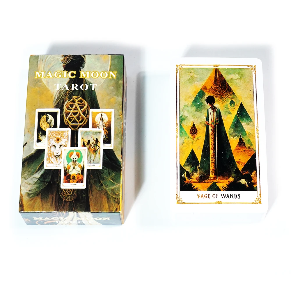 Magic Moon Tarot Deck 78 kart tarota Oracle Deck narzędzia do wróżenia sztuczna inteligencja blask księżyca